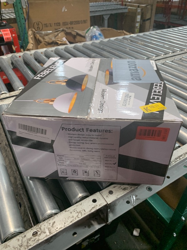 Photo 1 of (used) Febeleven Matte Black Farmhouse Pendant Light, Adjustable Height, Vintage Hanging Industrial Ceiling Lights Fixture for Kitchen Island Hallway Dining Room 2 Pack