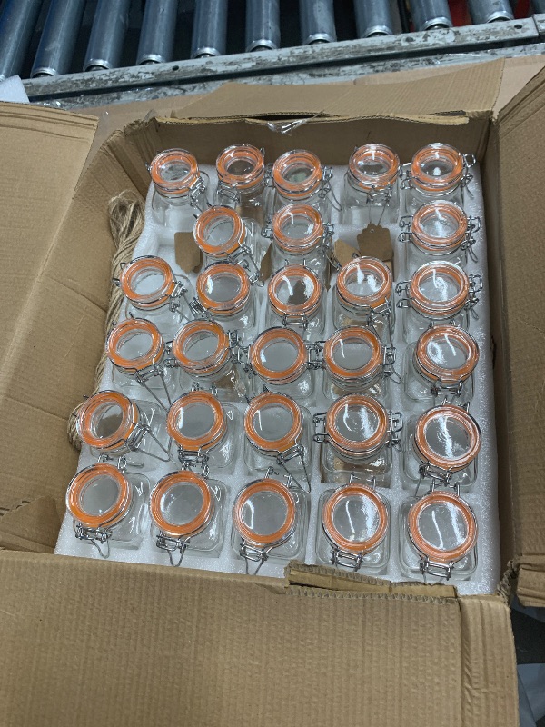 Photo 1 of **MISSING 2**
Encheng 4 oz Glass Jars With Airtight Lids And Leak Proof Rubber Gasket,Small Mason Jars With Hinged Lids For Kitchen, Mini Spice Jars With Twine And Tags Labeling 30 Pack