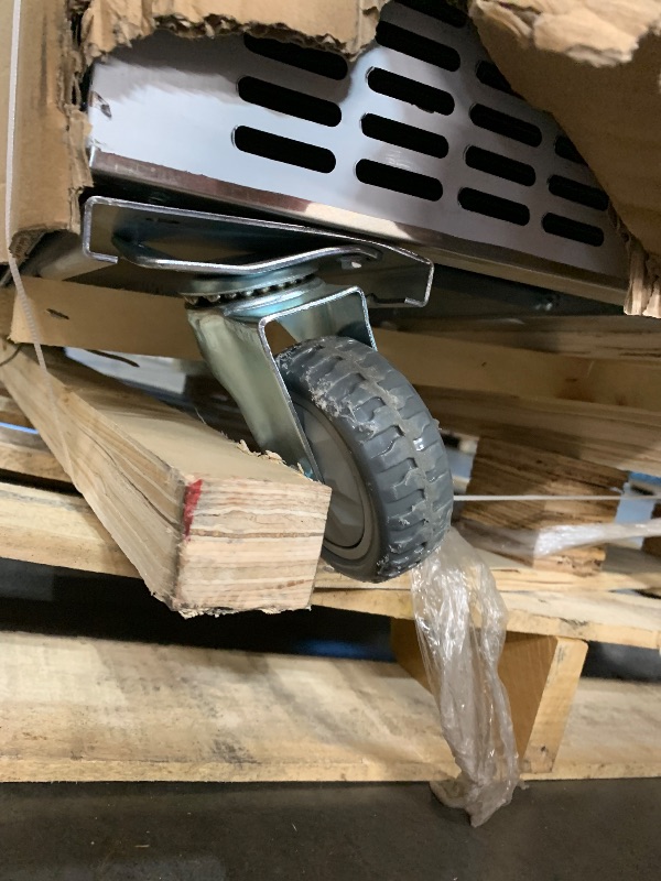 Photo 1 of ***DAMAGED, WHEELS BENT, SEE PHOTOS | TRUCK/TRAILER PICKUP ONLY*** Leacco Refrigerated Sandwich Salad Prep Table, Commercial Workstation Refrigerators with 18 Pans, 48"