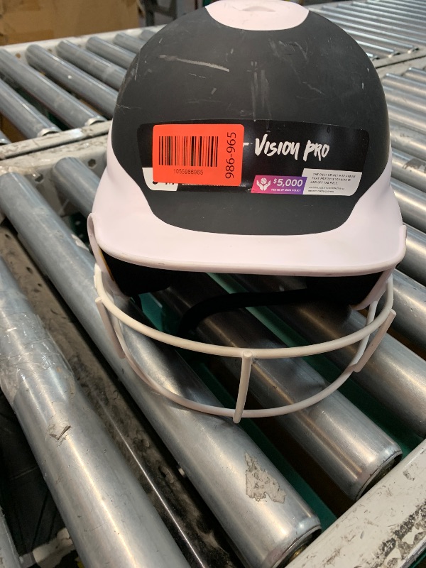 Photo 1 of ***DAMAGED, GLUE MELTED, SEE PHOTOS*** RIP-IT | Vision Pro Softball Batting Helmet with Face Mask | Matte | Two-Tone Black S/M | Lightweight Women’s Sport Equipment