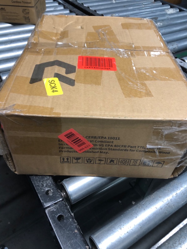 Photo 1 of (used)(incomplete) REAHOME Nightstand with Charging Station and LED Light, Tall Dark Grey Night Stand with 4 Drawers and 2-Tier Shelf, Bedside Table