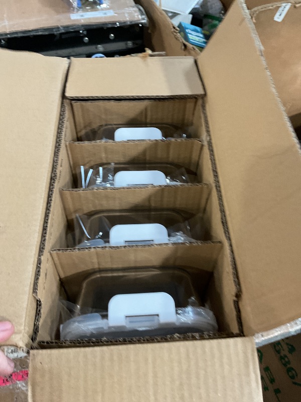 Photo 1 of [5-Packs, 36 Oz.] Glass Meal Prep Containers with Locking Lids Glass Food Containers,Airtight Lunch Container,Microwave, Oven, Freezer and Dishwasher (4.5 Cup, White)