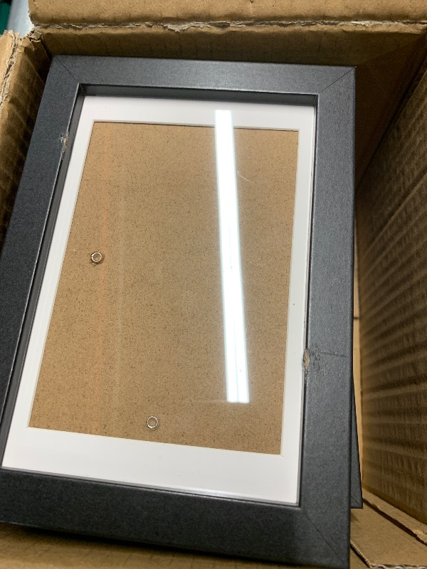 Photo 1 of (missing 2 pieces)(see images for minor damage) HappyHapi 4x6 Picture Frames Set of 10, Tabletop or Wall Display Pictures 3.5x5 with Mat or 4x6 Without, Multi Photo Frames Collage (Black)
