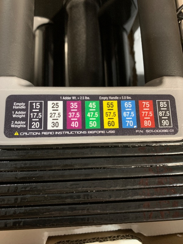 Photo 1 of ***STOCK PHOTO FOR REFERENCE ONLY***
PowerBlock Pro 90 Adjustable Dumbbell, Sold As A Single Unit 5-90 lb Dumbbell – Durable Steel Build, Innovative Workout Equipment, Strength Training