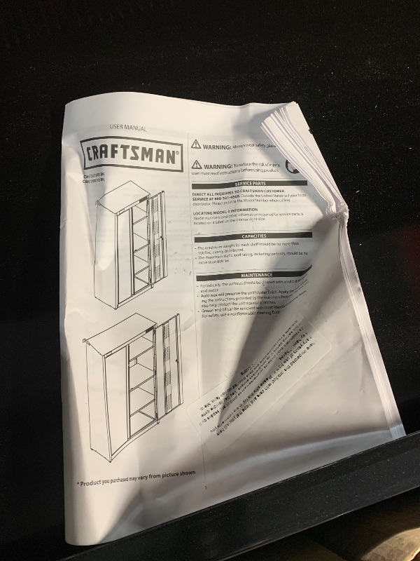 Photo 1 of ***DAMAGED - SEE NOTES/PICTURES******TRUCK/TRAILER PICKUP ONLY***
CRAFTSMAN Metal Garage Storage Cabinet, Floor Cabinet, 48 Inch (CMST24800BK)