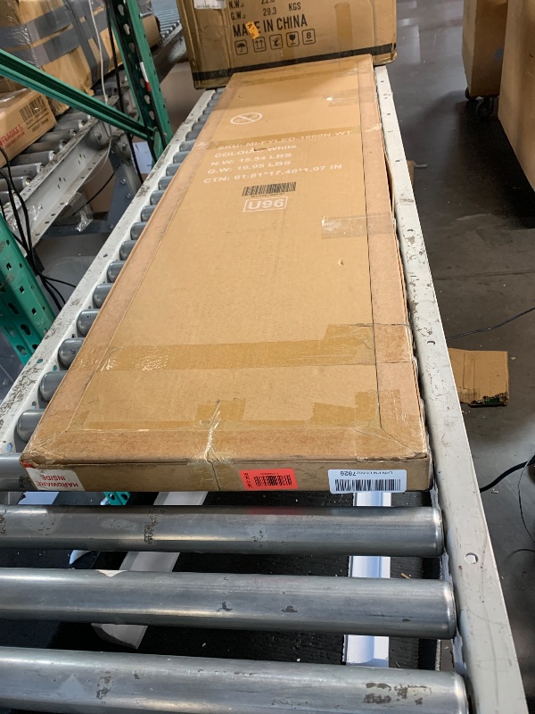 Photo 1 of ***FACTORY SEALED***
Sweetcrispy 64"x21" Full Length Standing Mirror with LED Lights, Lighted Floor Mirror with Stand, Aluminum Alloy Thin Frame, White