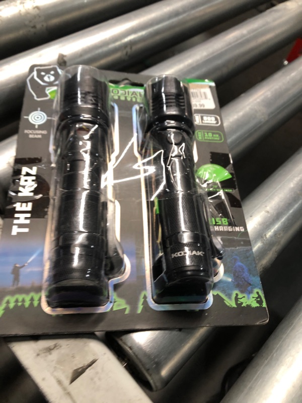 Photo 1 of (2 pack) Kodiak 1-Mile Beam Rechargeable Tactical Flashlight – 1000 Lumens, COB LED, Ultra-Bright & Durable