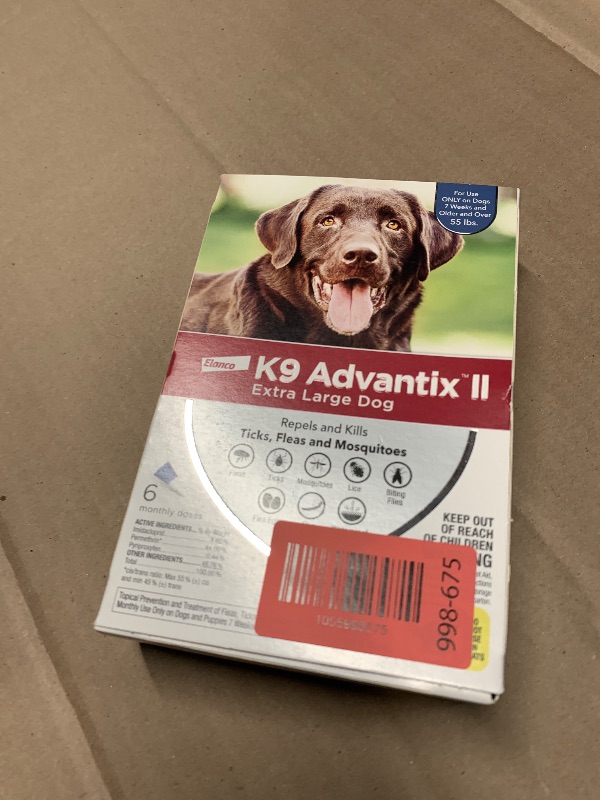 Photo 1 of ***FACTORY SEALED*** K9 Advantix II XL Dog Vet-Recommended Flea, Tick & Mosquito Treatment & Prevention | Dogs Over 55 lbs. | 6-Mo Supply