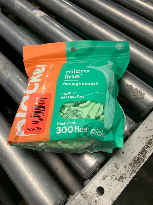Photo 1 of ***FACTORY SEALED*** Plackers Micro Line Dental Floss Picks, Fold-Out FlipPick, Tuffloss, Easy Storage with Sure-Zip Seal, Fresh Mint Flavor, 300 Count
