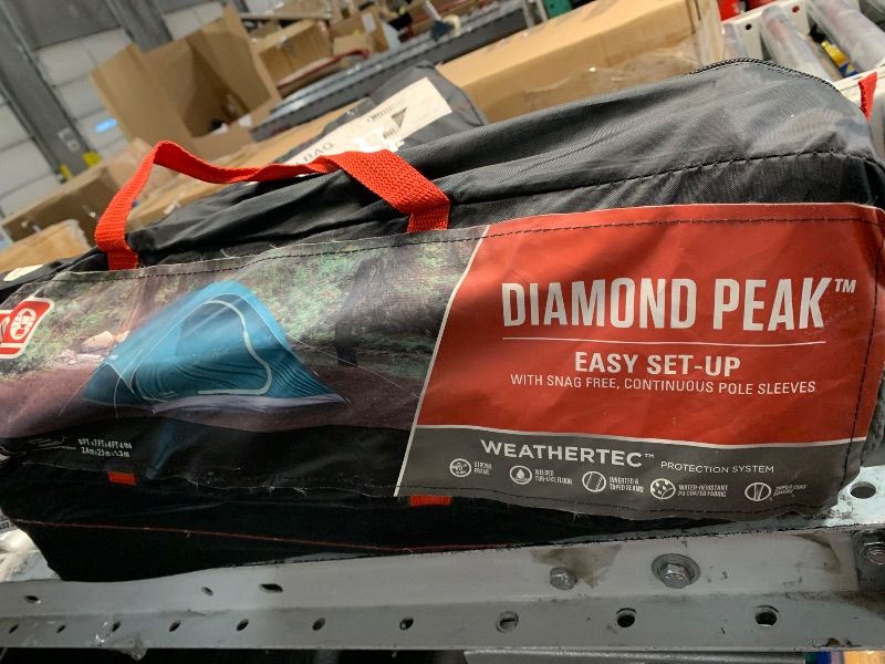 Photo 1 of ** parts. Only bottom of tent has holes tent is non-functional and is not in packaging.
Coleman Diamond Peak 4-Person Dome Tent