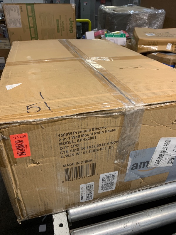 Photo 1 of (used)(not working)(sold for parts/repair) EAST OAK 1500W Electric Patio Heater, Indoor/Outdoor Standing Heater with Nano Glass-Ceramic