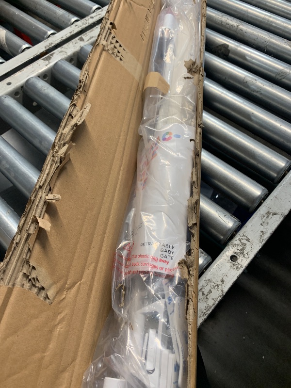 Photo 1 of ***FACTORY SEALED***KUB Retractable Baby Gate Space-Saving Pet Gate, 34? in Height & Extends up to 55? in Width, One-Handed Use, Indoor Outdoor Safety Mesh Gate for Stair, Doorway, Hallway, Keep Toddler Dog Cat Safe