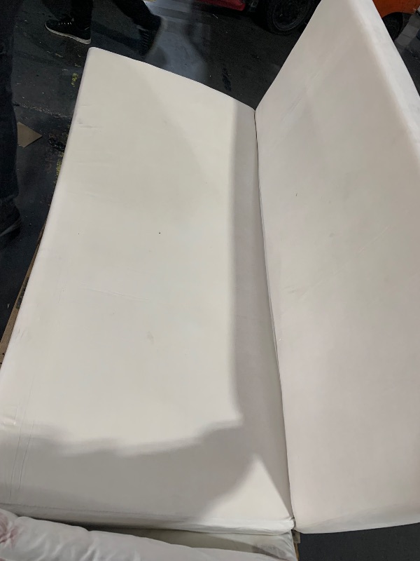 Photo 1 of ***DAMAGED - SEE NOTES/PICTURES******TRUCK/TRAILER PICKUP ONLY*** DIRTY / SEE PICS FOR REFERNECE **** Modern Fabric Pull Out Sofa Bed 78 inch Convertible Sofa Adjustable Backrest Queen Size Loveseat Sofa Couch for Living Room, Office, Studio, Beige