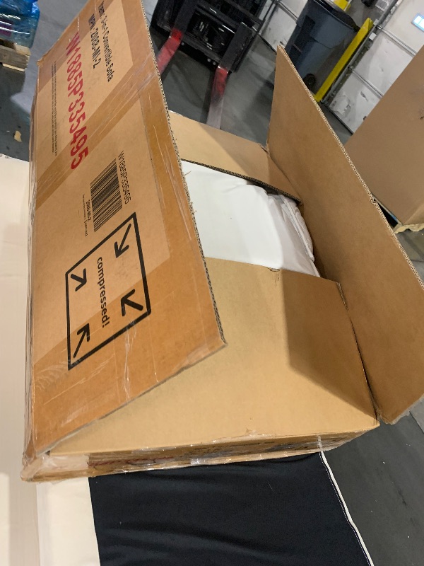 Photo 1 of ***DAMAGED - SEE NOTES/PICTURES******TRUCK/TRAILER PICKUP ONLY*** DIRTY / SEE PICS FOR REFERNECE **** Modern Fabric Pull Out Sofa Bed 78 inch Convertible Sofa Adjustable Backrest Queen Size Loveseat Sofa Couch for Living Room, Office, Studio, Beige