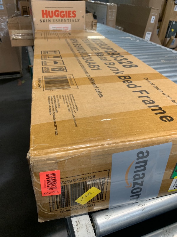 Photo 1 of ***FACTORY SEALED***KEIKI Metal Triple Bunk Bed, Heavy Duty Twin XL Over Twin Over Twin Beds Frame w/Guardrails & Ladder, Detachable Kids BunkBed for 3, Girls Boys Teens Bedroom Loft Bed, No Box Spring Needed, Black