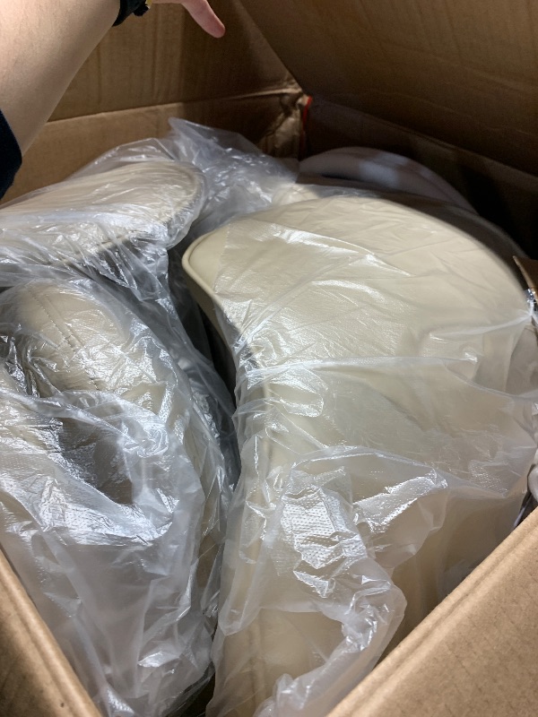 Photo 1 of ***ONLY 2 CHAIRS***
Counter Height Barstools 26 inch Upholstered Swivel Bar Stools with Back and Wood Legs for Kitchen Island,Set of 4,Beige PU Leather