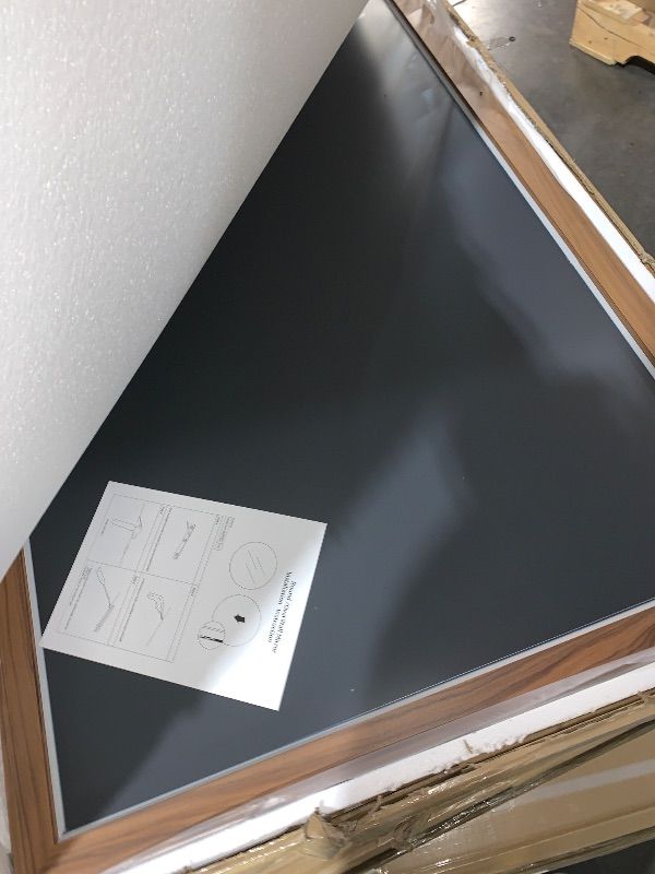 Photo 1 of ***FACTORY SEALED*** SMIROR 66 x 36 Inch Rustic Bathroom Mirror for Over Sink, Brown Walnut Metal Framed Farmhouse Rectangle Vanity Mirrors for Wall, Wooden Grain, Thick Frame, (Horizontally/Vertically)