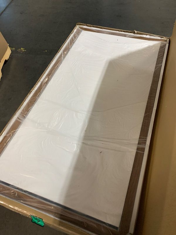 Photo 1 of ***FACTORY SEALED*** SMIROR 66 x 36 Inch Rustic Bathroom Mirror for Over Sink, Brown Walnut Metal Framed Farmhouse Rectangle Vanity Mirrors for Wall, Wooden Grain, Thick Frame, (Horizontally/Vertically)