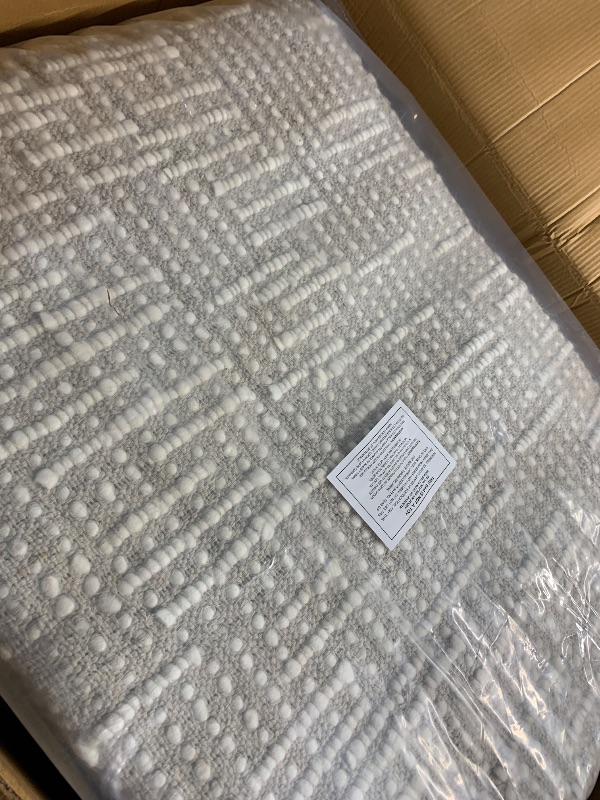 Photo 1 of ***FACTORY SEALED*** FRELISH DECOR Wool Cotton Area Rug for Living Room and Bedroom, 9'x12' Handwoven Braided Chunky Knit Cable Rugs, Farmhouse Contemporary Area Rug: Wool Ivory Premium