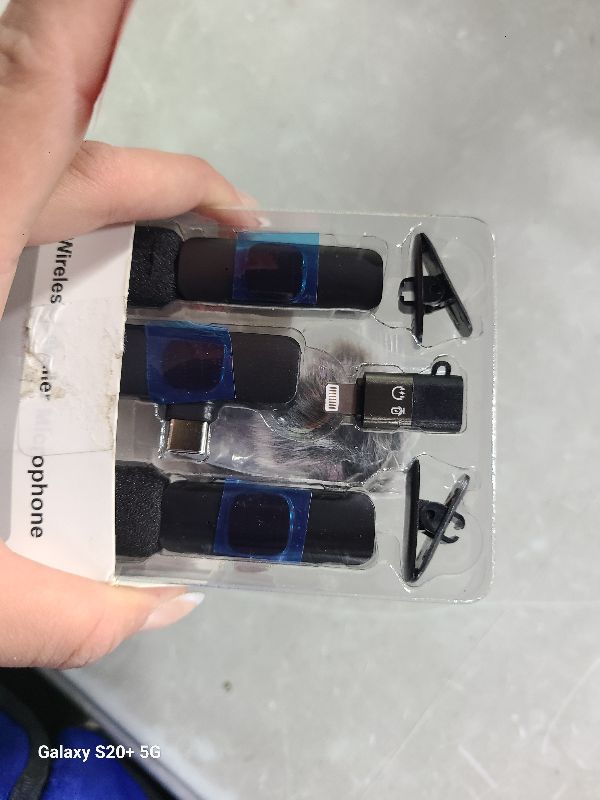 Photo 1 of 2 Packs Wireless Lavalier Microphone for iPhone iPad Android Phone PC Laptop, Plug-Play Mini Mic with Noise Reduction, Lapel Microphone Plug-Play for Interview Video Podcast Vlog YouTube TikTok