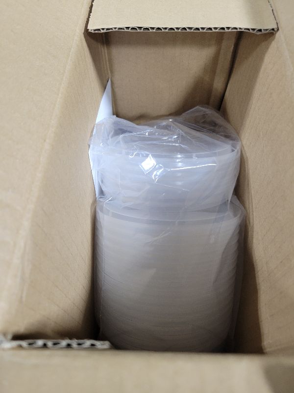 Photo 1 of [48Set - 16oz.] Plastic Deli Food Storage Containers With Plastic Lids, Disposable togo containers for soup, Meal Prep, Slime | BPA Free | Stackable | Leakproof | Microwave | Dishwasher | Freezer Safe