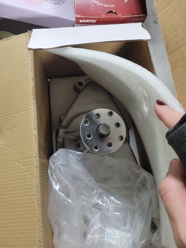 Photo 1 of 1 Set SHLPDFM Satin BBC Straight Impeller High Volume Aluminum Short Water Pump Compatible with Big Block Chevy 396 402 427 454 502 engines