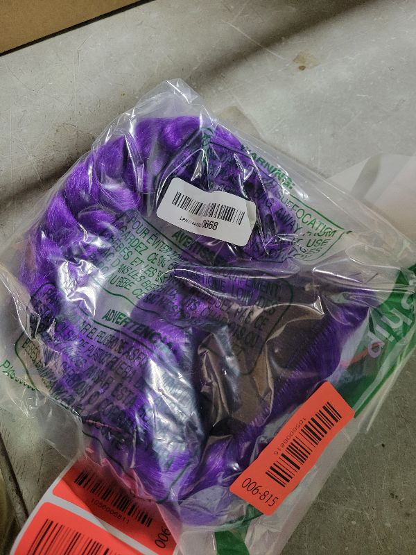 Photo 1 of 26 inch Long Purple Braid Ponytail Pre Stretched Purple Hair Extensions for Braids Easy Clip in Ponytail for Cosplay Halloween Costume