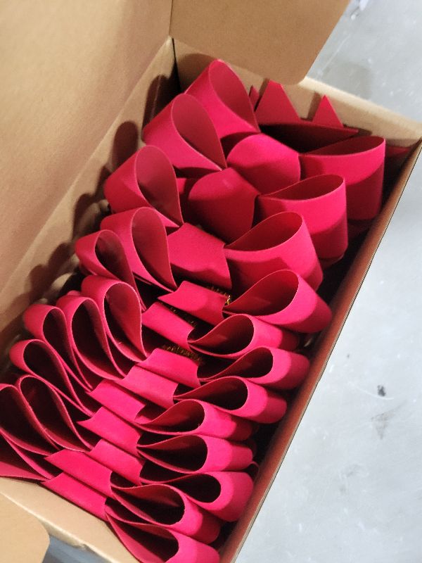 Photo 1 of 12 PCS 5x8 Inches Christmas red Velvet Bow - Red Velvet & PVC Hanging Decorations for Xmas Tree, Wreath, Railing, Fences,Indoor Outdoor Holiday Party Supplies (Red 1, 12 PCS)