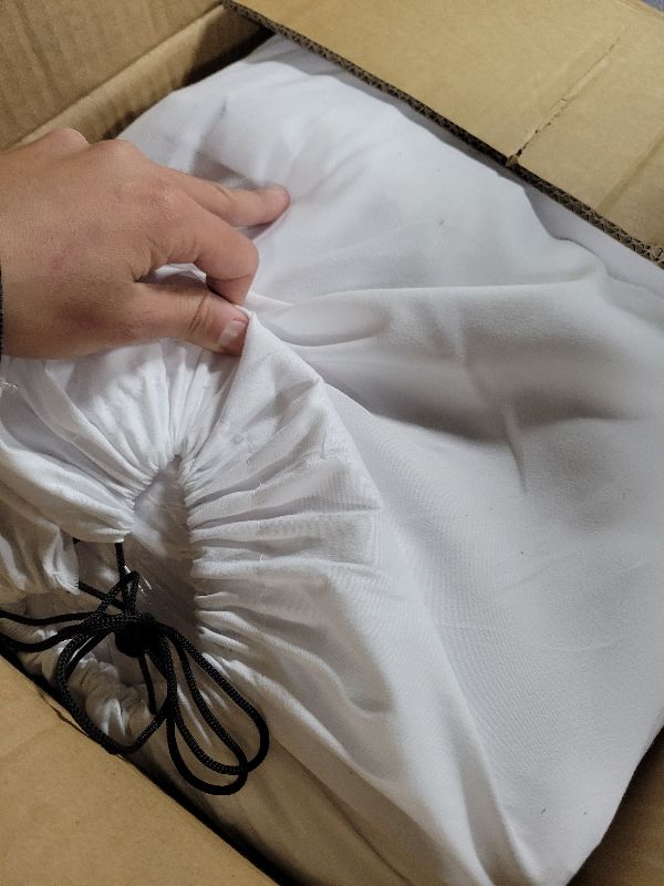 Photo 1 of 6 Panels White Ceiling Drapes 5ftx30ft Sheer Drapery Ceiling Curtains Chiffon Fabric Arch Draping for Wedding Party Ceremony Birthday Baby Shower Reception Stage Ceiling Decorations