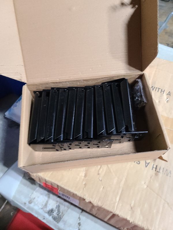 Photo 1 of 10 Pairs - 20 Pack Black Heavy Duty Rear Mount Brackets for Soft Close Cabinet Drawer Slides, Metal Replacement Part for Full Extension Ball Bearing Side Mount Drawer Track Guide