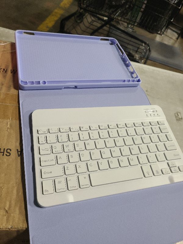 Photo 1 of Model) with Keyboard-Backlit Detachable, Folio Cover with Pencil Holder with Auto Sleep/Wake Function Purple