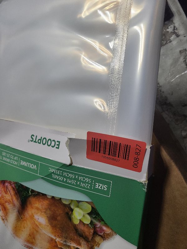 Photo 1 of 3 Counts Turkey Brining Bag by ECOOPTS | 26"×22" Extra Large | Thickened Brining Bag Holds Up to 35 Pounds | Double Zippers Seal | BPA Free (3 Brine bags)