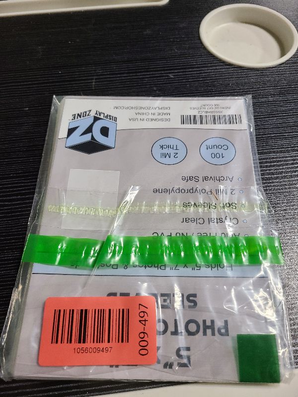 Photo 1 of (100 Count) Display Zone 5x7 Photograph Sleeves - Crystal Clear Penny Sleeves for Pictures, Prints and Postcards - Soft Plastic Photo Protectors - Oversized Trading Card Holders