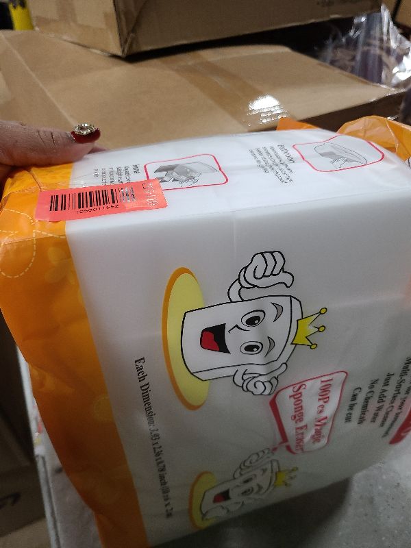 Photo 1 of 100 Pack Magic Sponge Eraser Extra Thick and Long Lasting Melamine Cleaning Sponges in Bulk - Multi Surface Power Scrubber Foam Cleaning Pads - Bathtub, Floor, Baseboard, Bathroom, Wall Cleaner