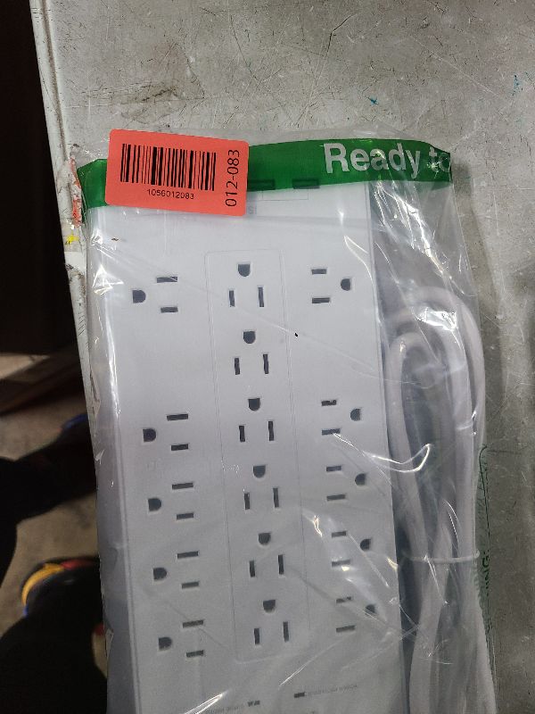 Photo 1 of 16 Outlets Surge Protector Power Strip, HANYCONY 5 Ft Flat Plug Heavy Duty Extension Cord with 16 Outlets 4 USB Ports(2 USB C), 2700 Joules, Wall Mount for Home Office, ETL Listed, White