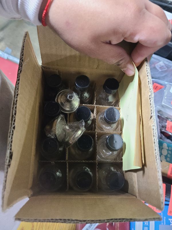 Photo 1 of 12 Pack, 2 oz Small Clear Glass Bottles w/Lid & 3 Funnels - 60ml Boston Shot Bottles for Health, Immunity, Potion, Wellness, Sample, Ginger, Juice - Mini Personal Care & Beauty Travel Bottle