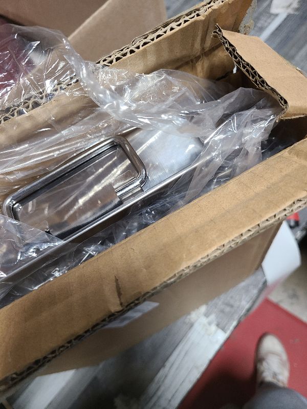 Photo 1 of 15.5" Stainless Steel Roasting Pans with Handles, Baking Pan for Oven with 2 Racks, Heavy Duty, Dishwasher Safe Rectangular Lasagna Pan with Handles for Turkey Chicken, Silver