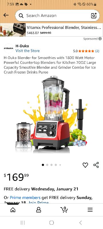 Photo 1 of -Duka Blender for Smoothies with 1800 Watt Motor Powerful Countertop Blenders for Kitchen 70OZ Large Capacity Smoothie Blender and Grinder Combo for Ice Crush Frozen Drinks Puree