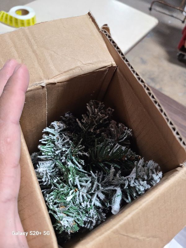 Photo 1 of 2 ft Mini Christmas Trees with 25 F5 LED Lights, 24" Decorated Burlap Artificial Tabletop Christmas Trees Home Party Decoration for Kitchen Dining Room Window