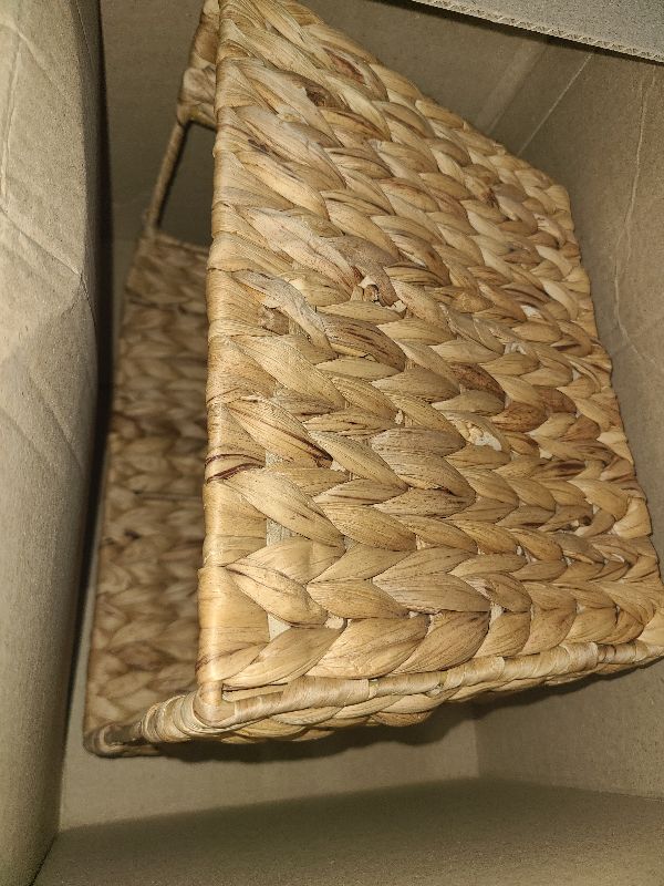 View 2 of 11.5"L x 10"W x 8"H Hyacinth Storage Basket with Handles, Rectangular, by Trademark Innovations