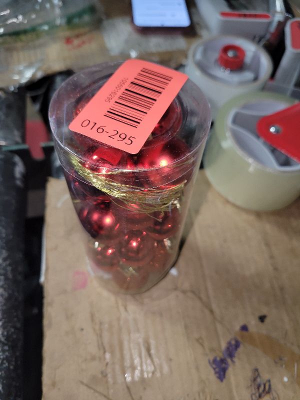 Photo 1 of 24PCS Christmas Ball Ornaments?1.18 Inch Mini Christmas Balls Small Xmas Tree Hanging Ornaments Decorative Balls for Xmas Tree Outdoor Indoor DIY Craft Party Supplies, Red