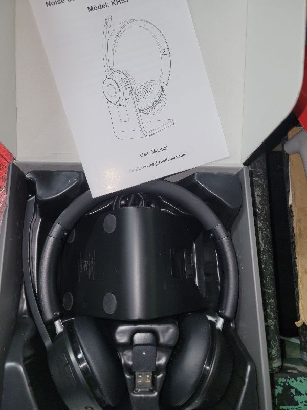 Photo 1 of (Upgraded Version) Wireless Headset, Bluetooth Headset with Noise Cancelling Microphone, Best Headphones with Mic Mute & USB Dongle for PC/Computer/Laptop/Cell Phones/Remote Work/Call Center