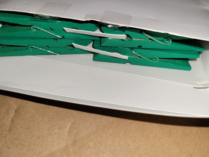 Photo 1 of 100 Pack Clothes Pins Wooden 2.9 Inch, Clothespins Wood Colorful Clothing Pins for Crafts Classroom Pictures Green