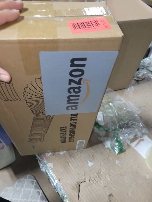 Photo 1 of 2 Pack Rain Gutter Downspout Extensions, Upgraded Flexible Drain Down Spout Extender for Rain Water Drainage, Each Extendable from 20" to 66", Combine to 10 ft with Connector(White)