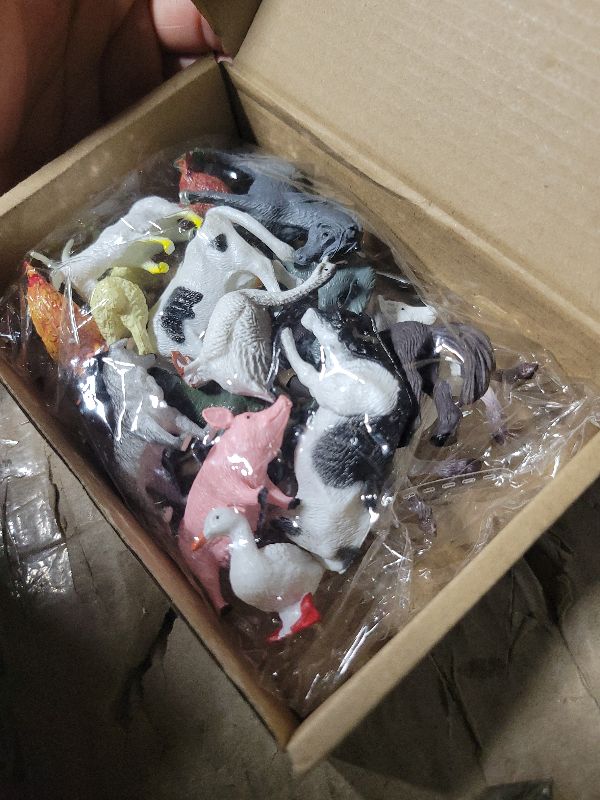 Photo 1 of 15 Pcs Mini Figures Toys Realistic Farm Animal Figurines, Plastic Learning Educational Playset Animal Themed Party Supplies Cake Topper Ornaments for Easter Egg Birthday Christmas