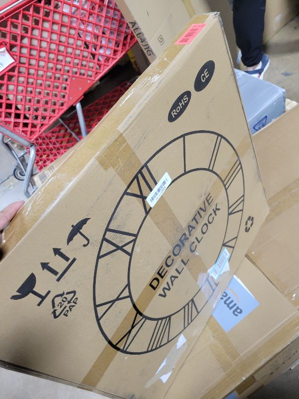 Photo 1 of 1st owned Large 24 Inch Silent Non-Ticking Wall Clock - Battery Operated, Metal Vintage Retro Decorative Modern Wall Clock for Bedroom, Kitchen, Office, Farmhouse Decor