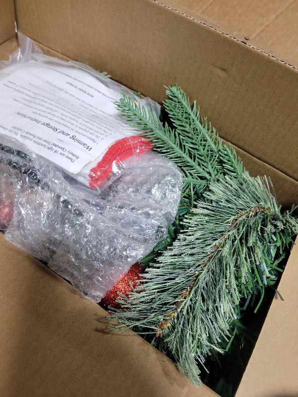 Photo 1 of 2 Pack Prelit Outdoor Christmas Tree 30 Inch, Remote Control Battery Operated with 100 Warm White Multi-Color Changing LED Lights, Small Pre-Decorated Green Xmas Tree for Pathway, Porch