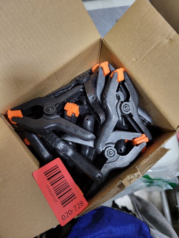 Photo 1 of 24 Pack 3.5 inch Plastic Spring Clamps, Black Heavy Duty Clips, Backdrop Clips, Plastic Clamps for Crafts, Backdrop Stand, Woodworking, Photography