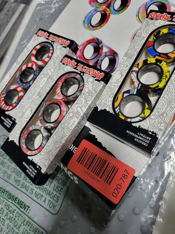 Photo 1 of 18Pcs Magnetic Rings Fidget Toys Spinner Set Stocking Stuffers for Kids Christmas Party Favors,Finger Magnet Rings Endless Hours of Fun ADHD Stress Relief Fidget Spinners for Birthday for Adults Teens