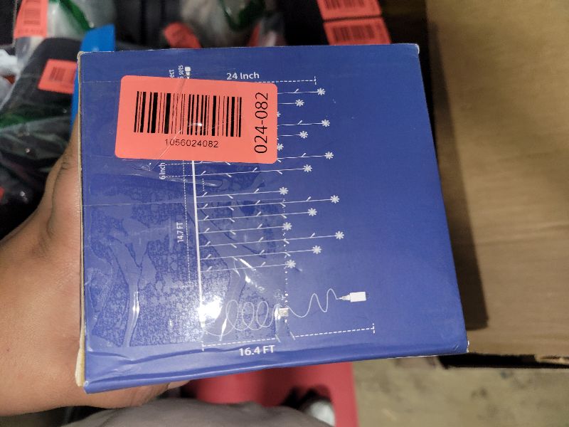 Photo 1 of 150 LED Christmas Icicle Lights with Snowflakes, Hanging Snowflake Light with 8 Modes, Connectable Warm White Icicle Lights for Outside, Roof, Window, Holiday Party Decor